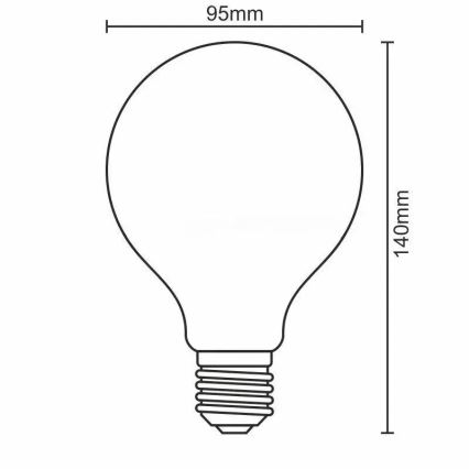 LED Stmívatelná žárovka FILAMENT VINTAGE G95 E27/12W/230V 2000K